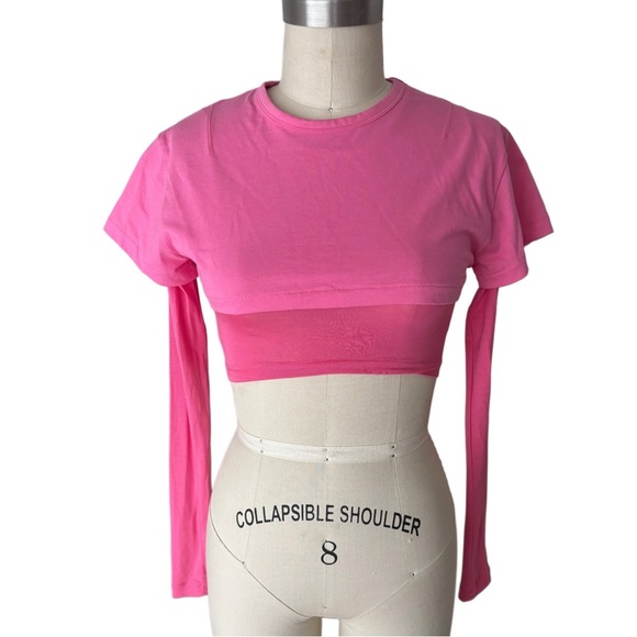 Jacquemus Vibrant Pink Long Sleeve Layered Top - Picture 6 of 6